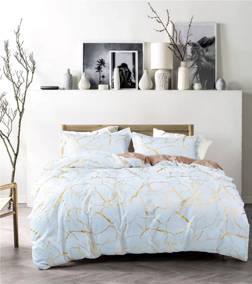 Luxury Gold Marble texture Foil style Duvet cover Set - Image 5