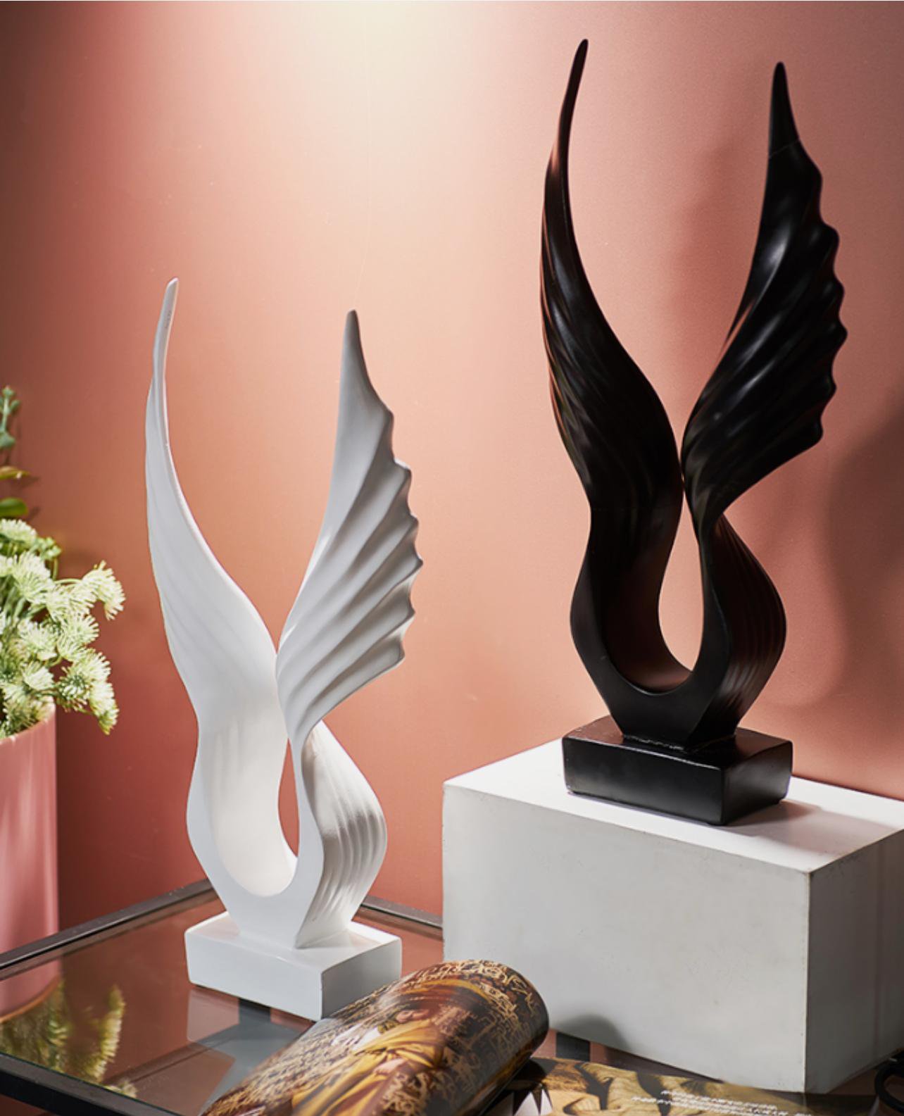 Gold Angel Wings Sculpture Statue - Divine Home Décor Sculpture Figurine for Home | Living Room | Office | Hotel | Restaurant Decorative centre piece Items - Image 3