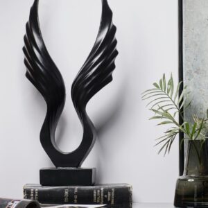 Gold Angel Wings Sculpture Statue - Divine Home Décor Sculpture Figurine for Home | Living Room | Office | Hotel | Restaurant Decorative centre piece Items