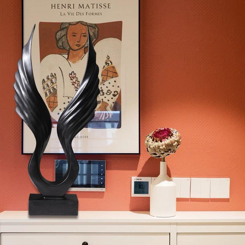 Gold Angel Wings Sculpture Statue - Divine Home Décor Sculpture Figurine for Home | Living Room | Office | Hotel | Restaurant Decorative centre piece Items - Image 2