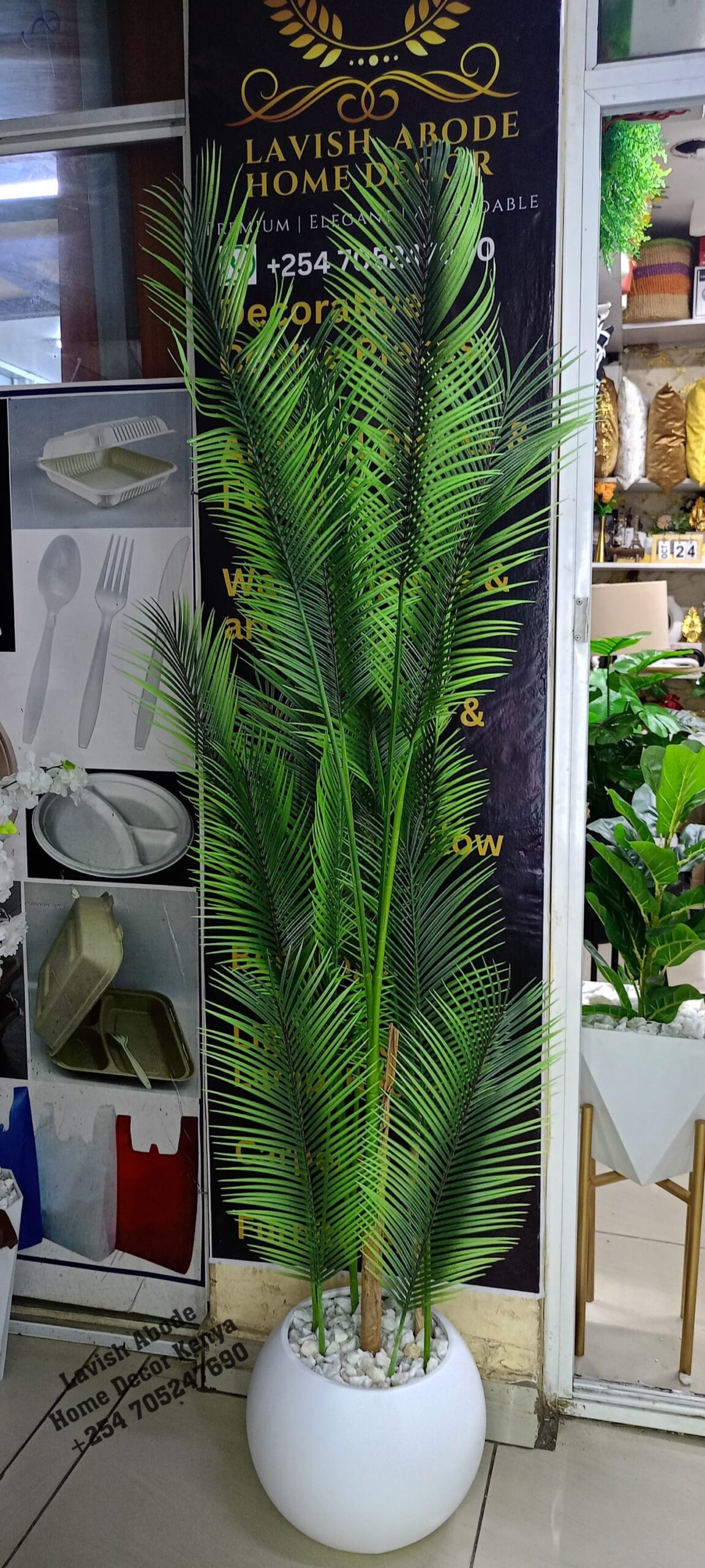 Artificial faux palm plant Tall indoor and outdoor interior aesthetic - Image 3