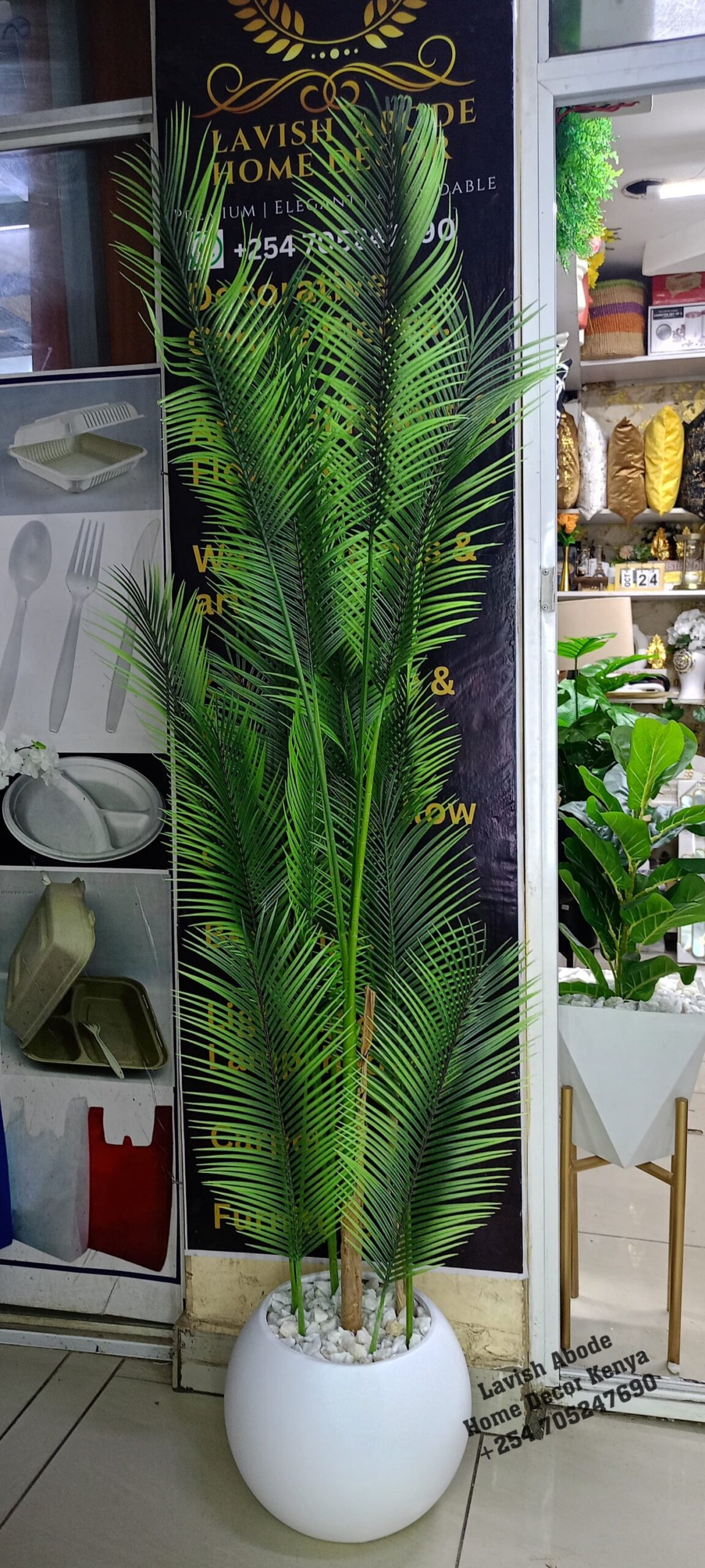 Artificial faux palm plant Tall indoor and outdoor interior aesthetic - Image 2