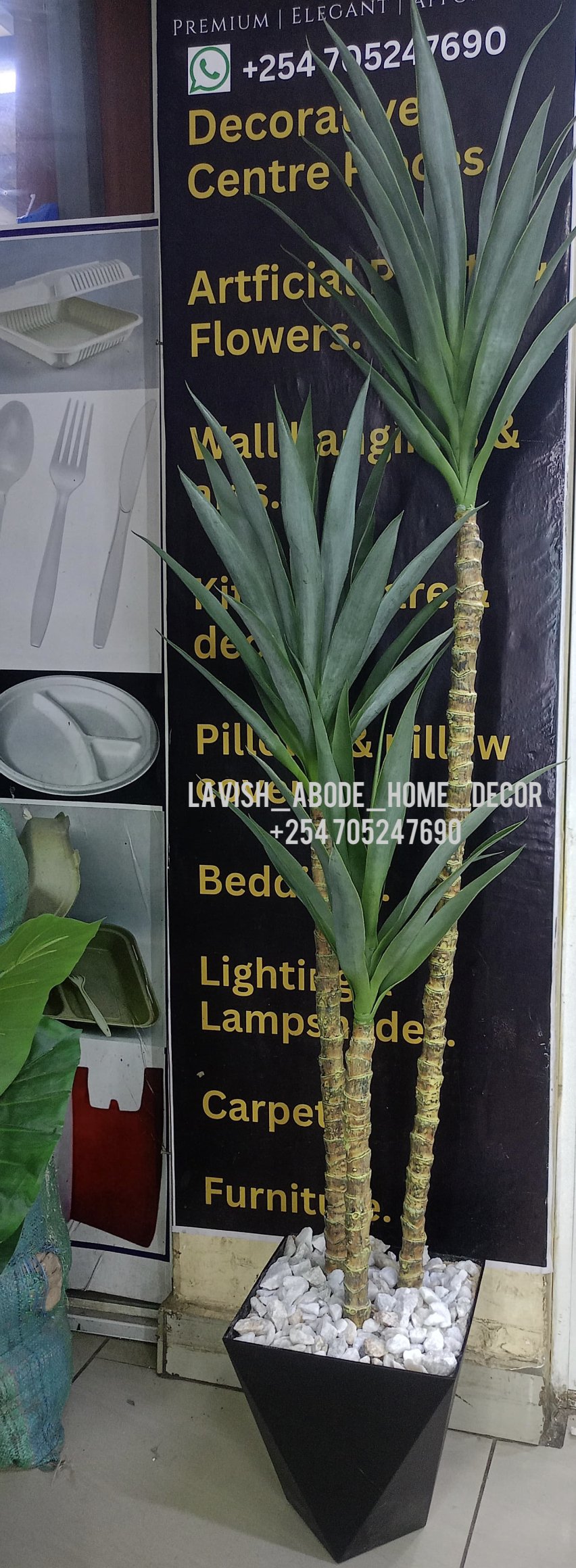 Artificial faux yuca plant -165 cm height indoor and outdoor aesthetic decor - Image 2