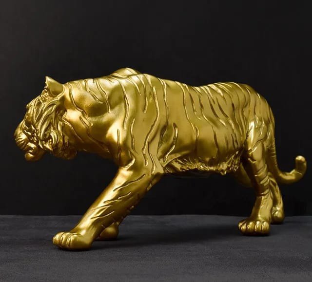 Resin large gold tiger statue figurine sculpture home desk decorations ornament supplies interior decor - Image 2