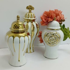 Ceramic ginger jar for decor