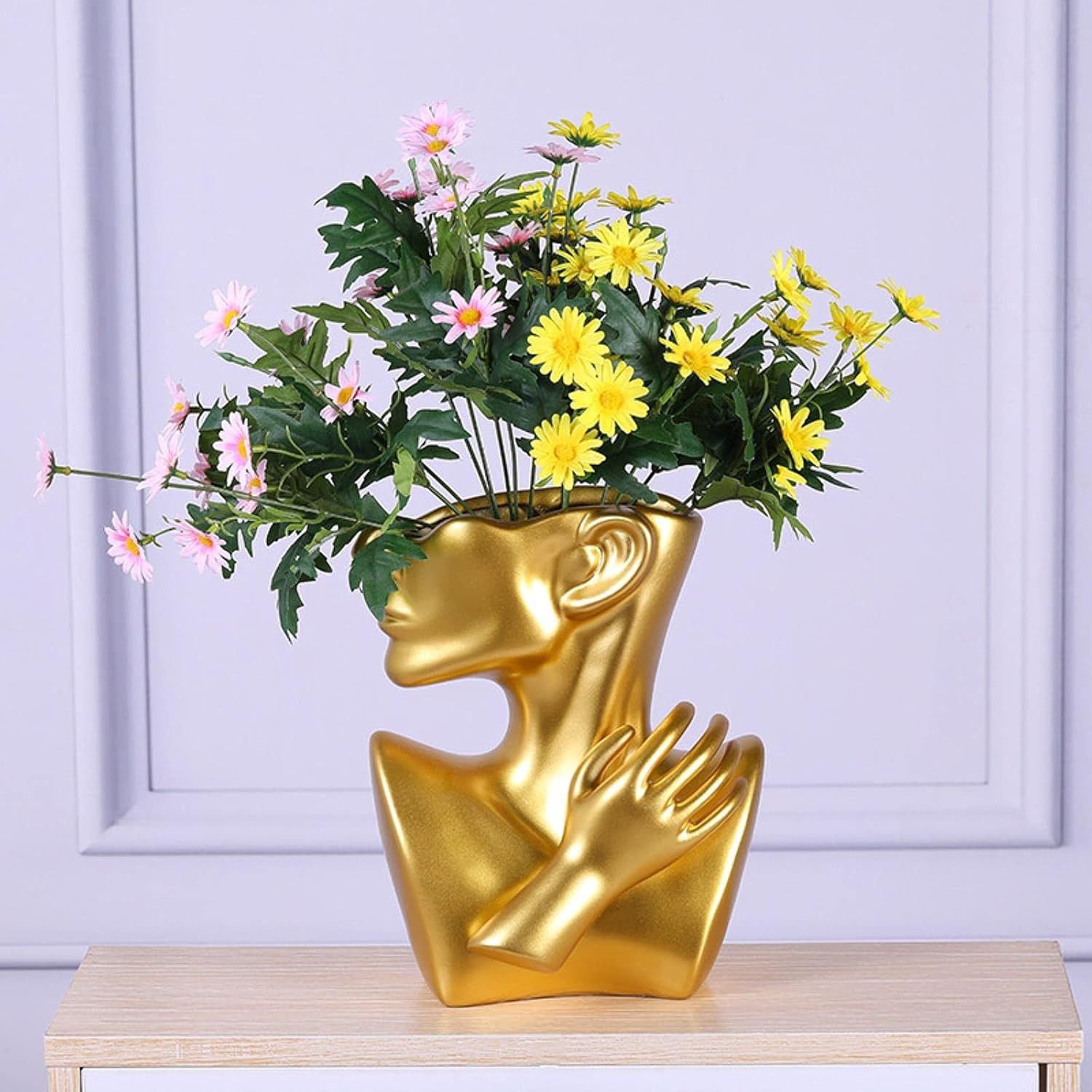 Ceramic Vase Human Head Abstract Half Body Flower vase Flower Arrangement Human Face Modern Home Decoration - Image 4
