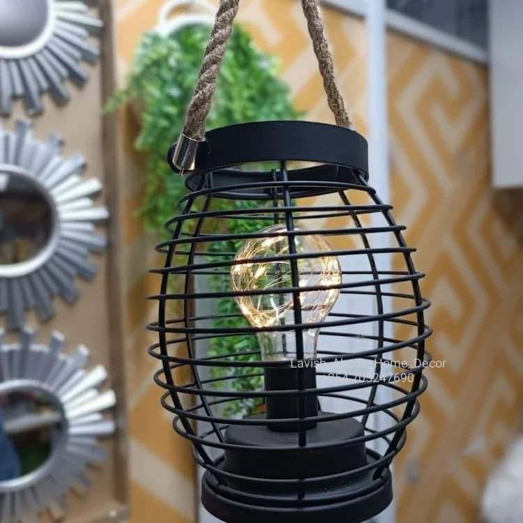 Metal Battery Lamp Cordless Lantern Table Lamp with Handle Accent LED Warm White Fairy Light Bubble Great for Indoors Outdoors Living Room Patio Weddings Parties - Image 3