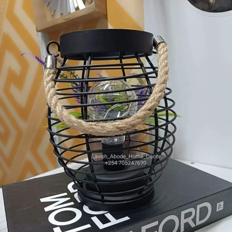 Metal Battery Lamp Cordless Lantern Table Lamp with Handle Accent LED Warm White Fairy Light Bubble Great for Indoors Outdoors Living Room Patio Weddings Parties - Image 2