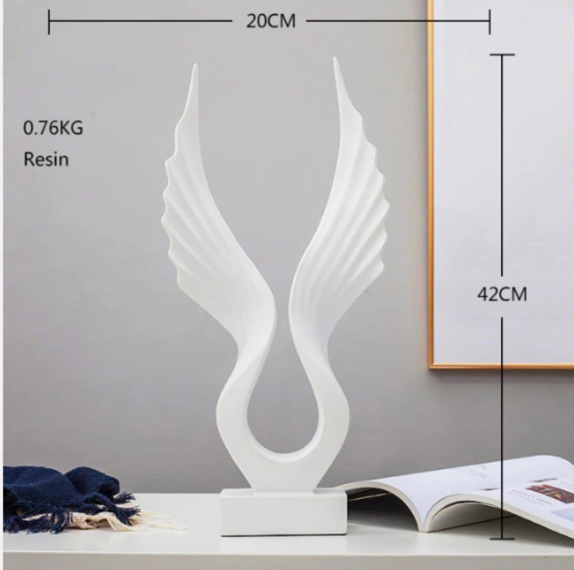 White Angel Wings Sculpture Statue - Divine Home Décor Sculpture Figurine for Home | Living Room | Office | Hotel | Restaurant Decorative Centre piece Items - Image 4