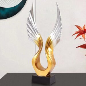 Gold - silver Angel Wings Sculpture Statue - Divine Home Décor Sculpture Figurine for Home | Living Room | Office | Hotel | Restaurant Decorative Showpiece Items