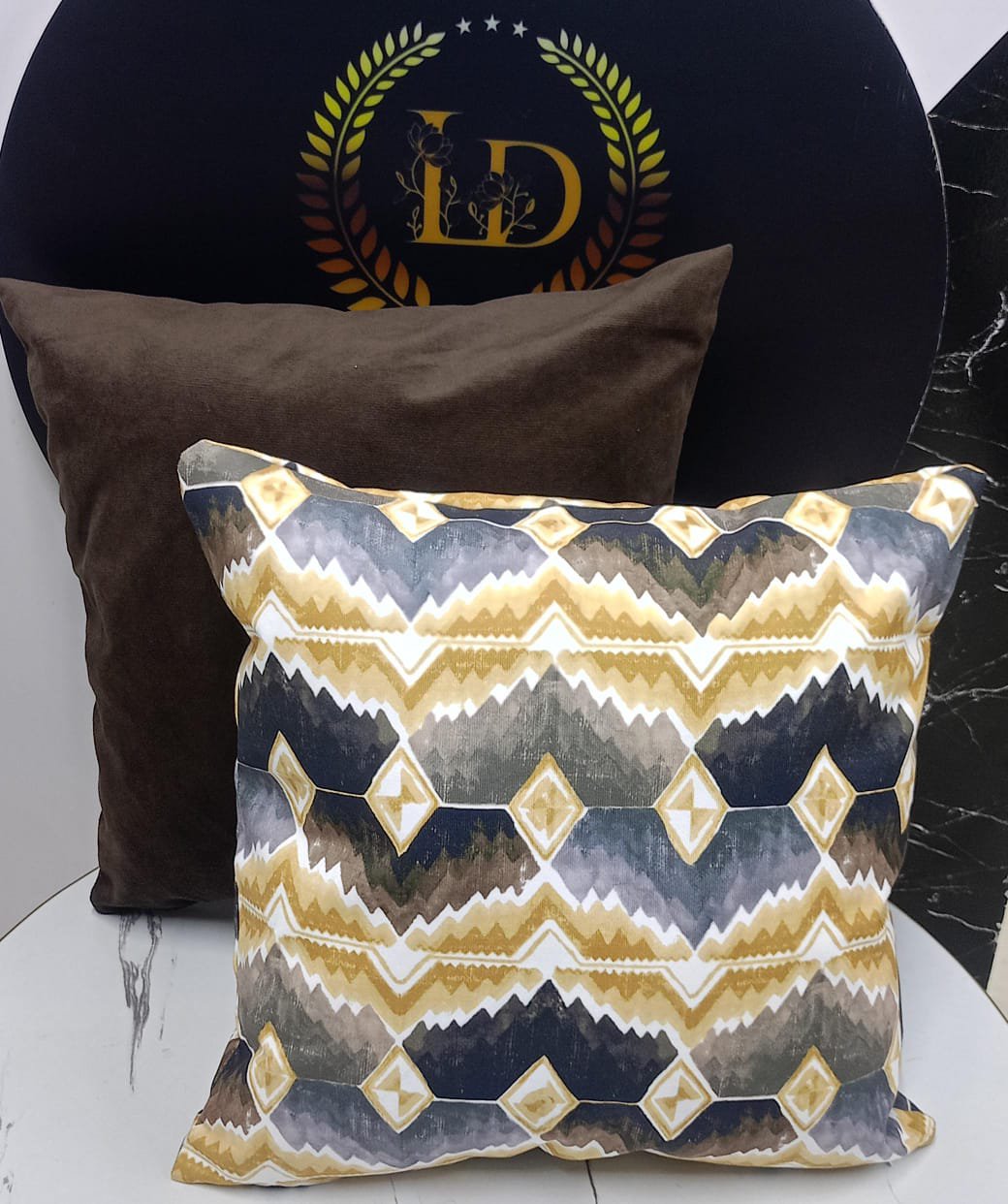 Chocolate and brown Throw pillow cushion cover