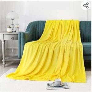 Lightweight Fuzzy Flannel Throw Blanket for Bedroom, Luxury Washable Warm Velvet Blanket for Couch Sofa Pet, Breathable available in different colors