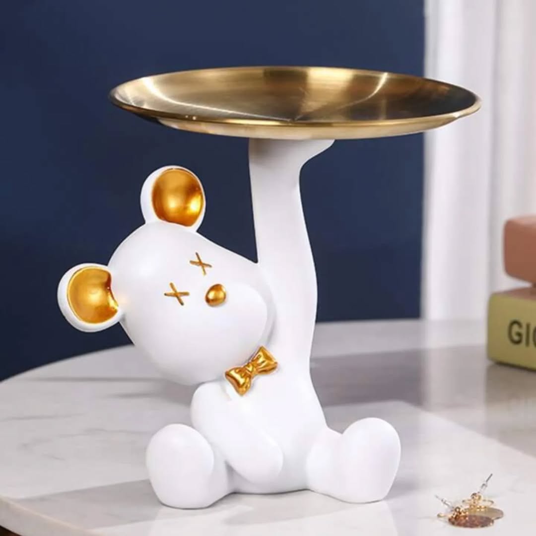 Bear sculpture with key tray - Image 2