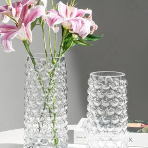 Large Bubble Flower Vase Clear Glass Vase for Fresh Roses