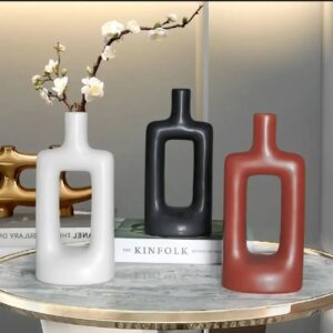 Nordic Art geometric vase - available in black, white and brown