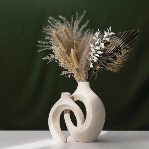 Ceramic Interlocking Flower Vases