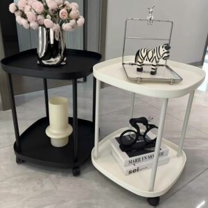 2 Layer Small Side Table / Bedside Table / Nightstand with wheels