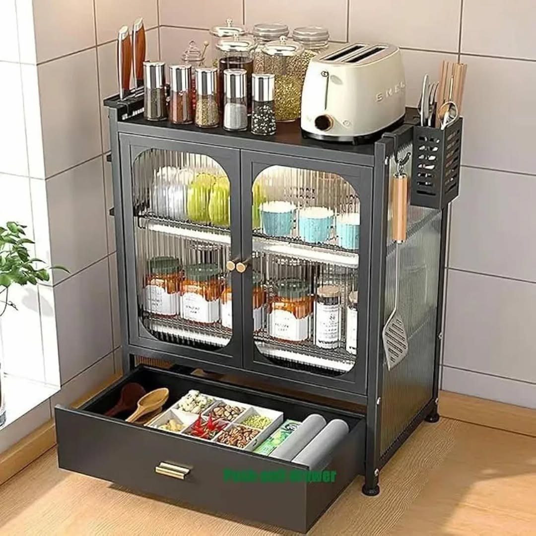 Minimalist Kitchen Countertop dish rack with Drawers - Image 2