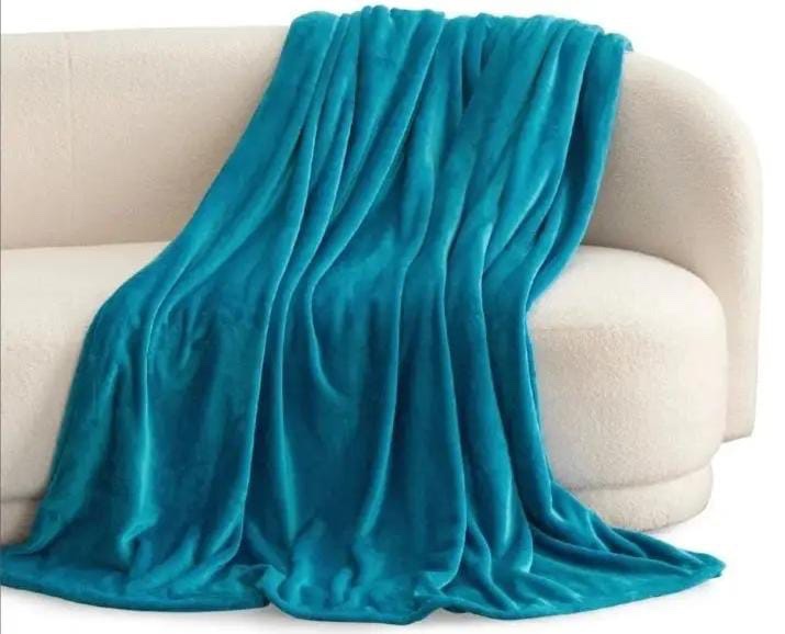Decorative Plain Coral Fleece Throw Blanket - Image 6