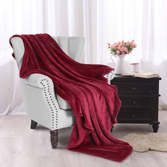 Decorative Plain Coral Fleece Throw Blanket - Image 5