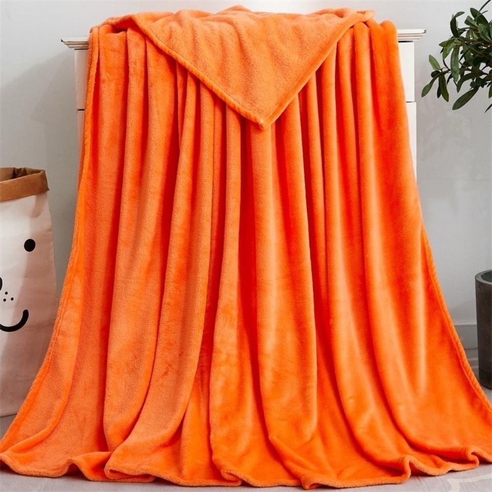 Decorative Plain Coral Fleece Throw Blanket - Image 12