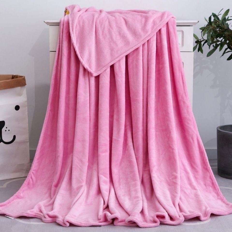 Decorative Plain Coral Fleece Throw Blanket - Image 11