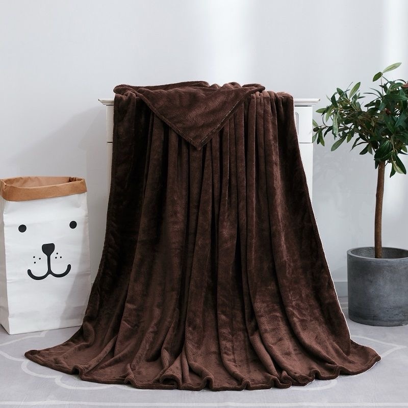 Decorative Plain Coral Fleece Throw Blanket - Image 4