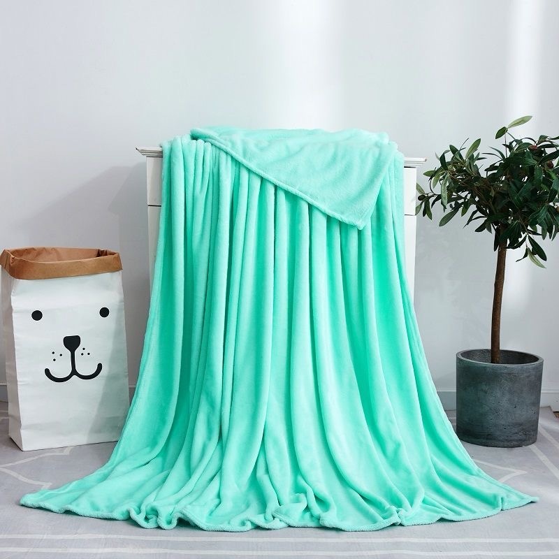Decorative Plain Coral Fleece Throw Blanket - Image 8
