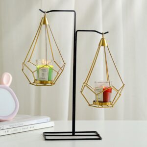 3D Geometric Iron Wire Candle Holders, Nordic Style