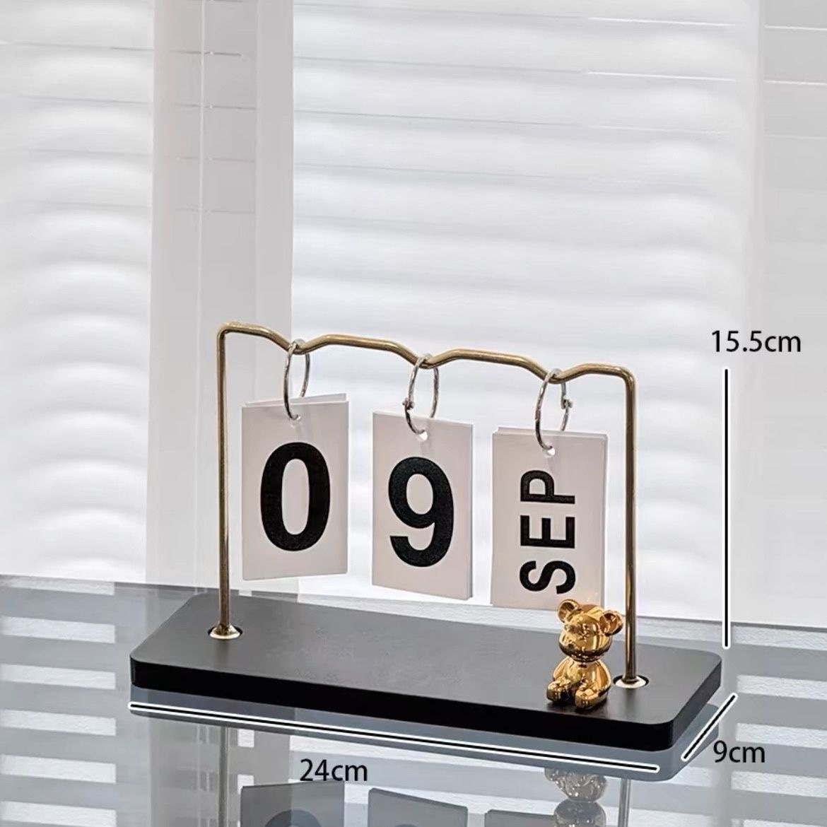 DIY Flip Calendar with Bear Metallic and Wooden Office and House Decor - Image 5