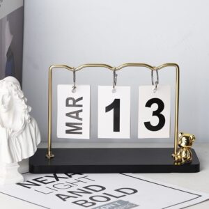 DIY Flip Calendar with Bear Metallic and Wooden Office and House Decor