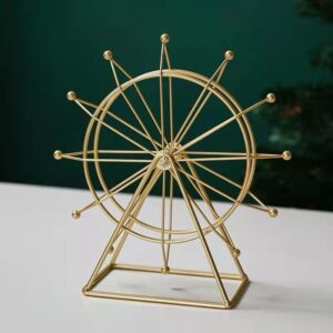 Ferris Wheel Sculpture Wrought Iron Table Centerpiece Modern Decorative Object for Living Room Elegant Desktop Decor for Weddings Special Occasions
