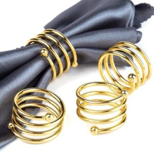 Exquisite Metal Napkin Ring Golden Towel Napkin Holder