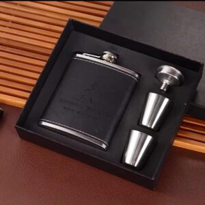 Portable hip flask/whisky bottle Set Stainless Steel Hip Flask Set with 2 Shot Cups, 200ml Black Brown
Jack Daniels and Glenfiddich