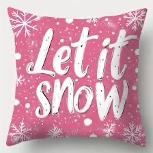 Pink Christmas Themed Home Decor Cushion Square Throw Pillow Covers - Image 2