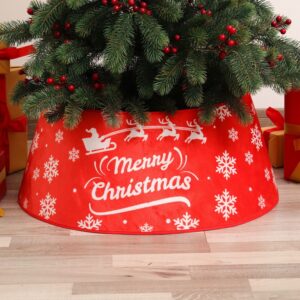 Merry Christmas Tree Skirt Collar Soft Holiday Indoor Decoration Gifts for Friends Family Christmas Decor Red Size 40*60*20cm