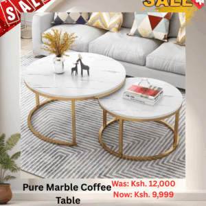 Modern Pure Marble Top 2 in 1 Nesting Coffee Table