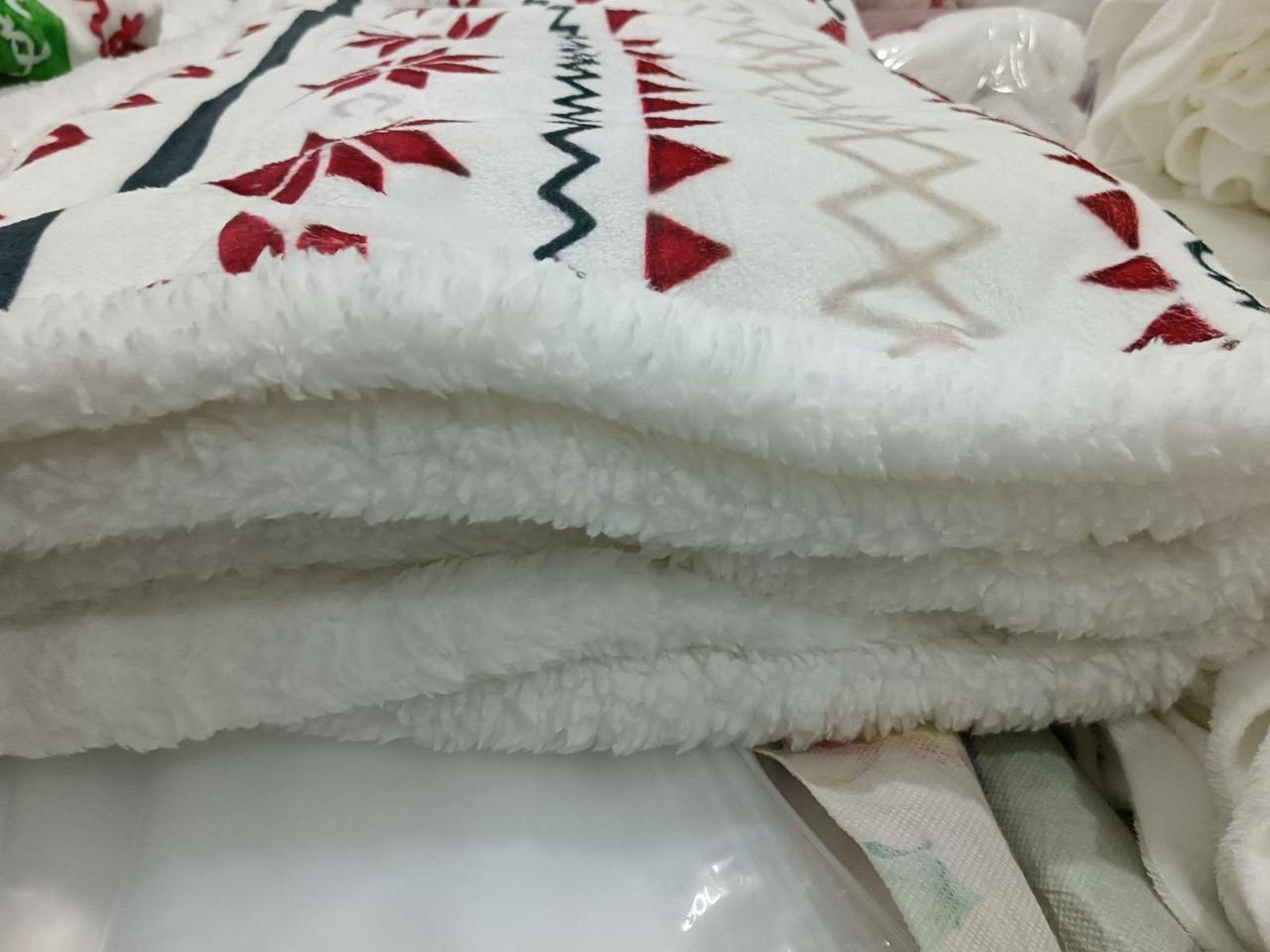 Double Layered Xmas Blanket Snowflake Series Printed Blankets Flannel Lamb Wool Oversized Down Throw Carpet Size 150cms by 200cms (5*6) - Image 5