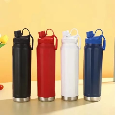 850ml stainless steel thermos sport pot ~camping club~ White Blue Black Red