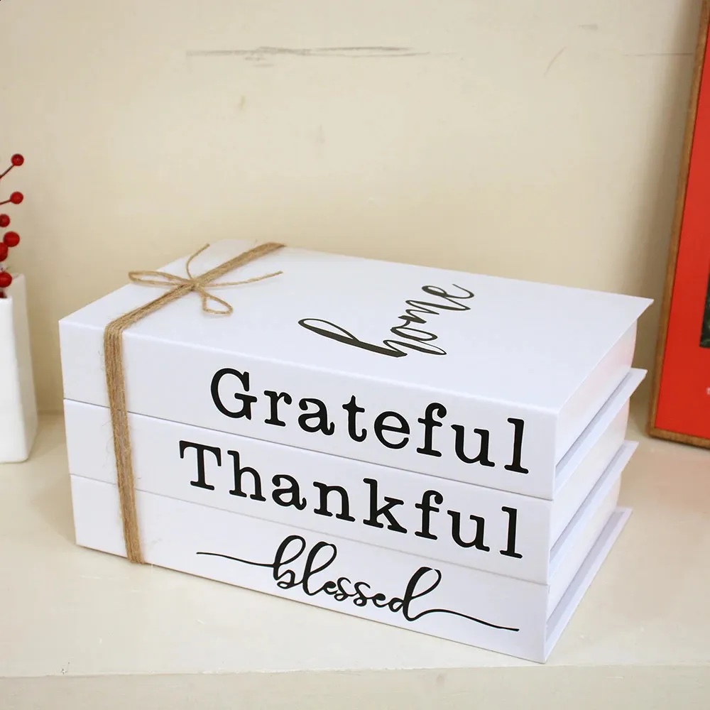 Set of 3 Decorative Books for Home Decor, Faux Books for Decoration, Fake Books Book Decor for Living Room Coffee Table (Blessed, Grateful, Thankful) - Image 3