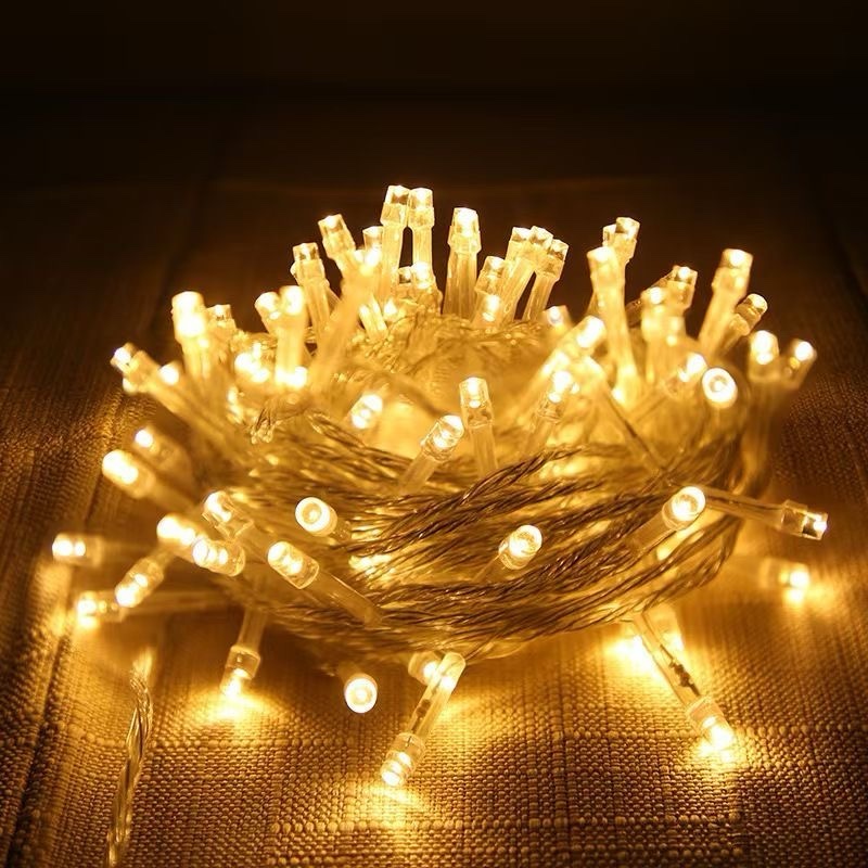 Christmas Fairy Lights Christmas Tree Fairy Lights with Plug in Extension, 10M LED Christmas Tree String Lights with 2 Mode Decorative Christmas Lights Battery (Warm)