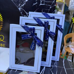 3 Piece Classy Gift Boxes with Lids, Set of 3 Navy Blue Light Blue Gift Boxes with Ribbon, Assorted Gift Boxes, Sturdy and Pre-Wrapped Gift Box