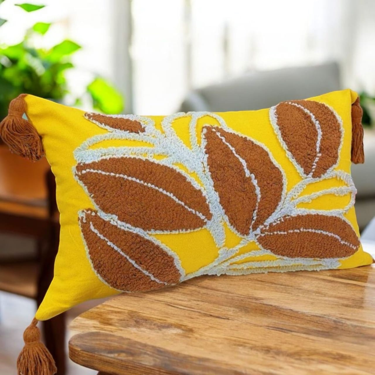 Boho Lumbar Throw Pillow Cases Size 30x45cm Cushion Cover With Tassels - Image 3