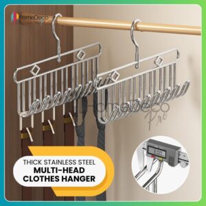 Rotating Stainless Steel 8 Hook Hanger Thick Multi-head clothes hanger