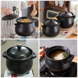 4.8 L Black ceramic cooking pot Porcelain Casserole Cooking Pot