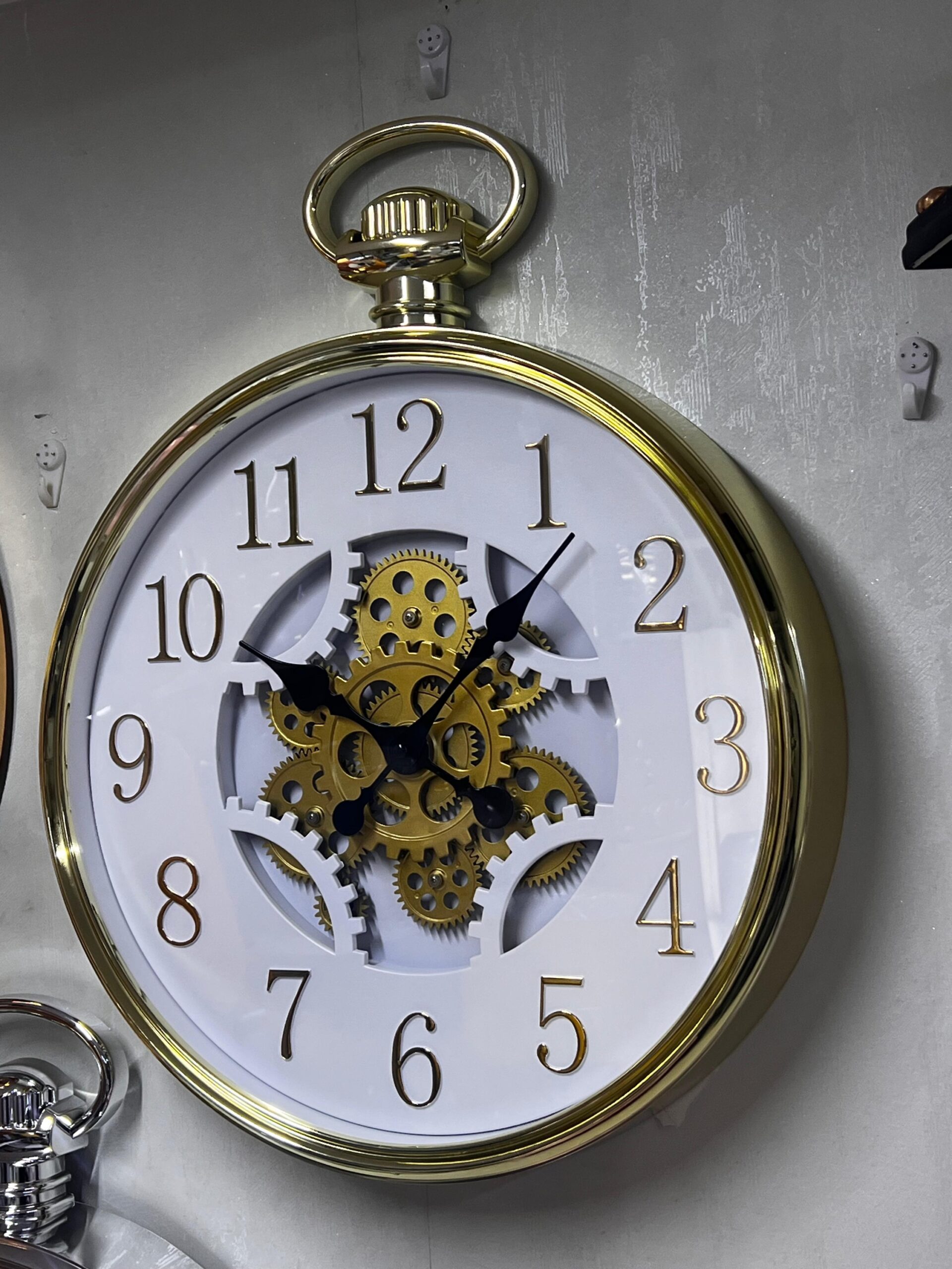 Decorative Gear Wall Clock Gold Color Wall Decor Antique Mechanical Clocks - Image 2