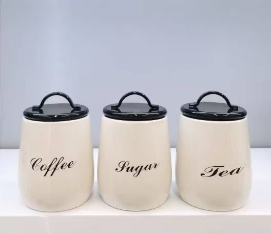 Sugar, Tea, Coffee canisters Alloyed metal
White colour - Image 3