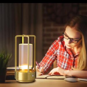 Stemless dimmable table lamp 
3 colour change and rechargeable 
 Gold, silver,black Cordless Table Lamp for Outdoor Indoor, Portable Metal Desk Lamp, Rechargeable LED Crystal Lantern Lamp, 3 Color Stepless Dimming Touch, Battery Powered Table Light for Bedroom Restaurant