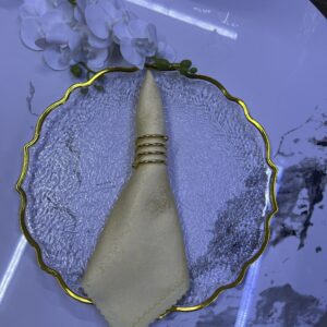 Dining Napkins Damask Cloth Napkin, Washable Napkins with Hemmed Edges 20"X20" , Reusable Napkins for Xmas, Weddings, Banquet, Festival Celebration (Cream Yellow)