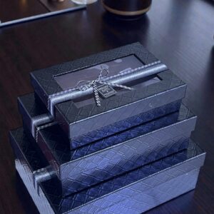 3-Piece Rectangular Gift Box Set with Window – Black Gift Packaging Boxes | Premium Gift Boxes Kenya